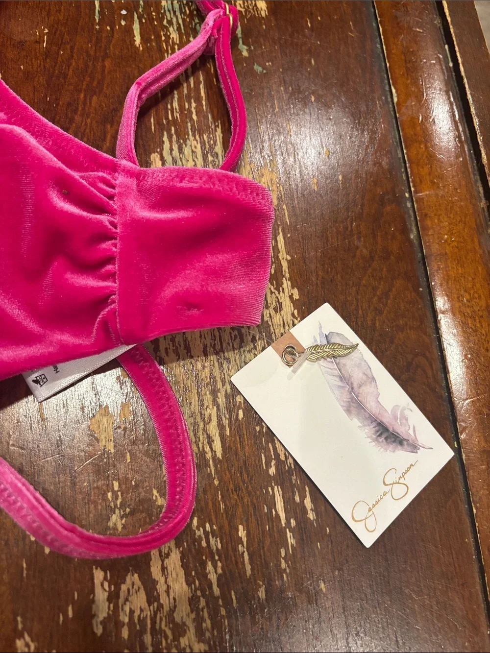 Jessica Simpson Velvet Swim Bikini Top